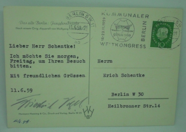 Ansichtskarte Das alte Berlin - Jungfernbrücke (1959)