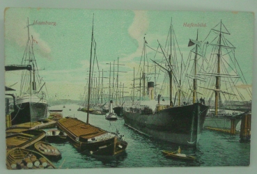 Ansichtskarte Hamburg Hafenbild (1909)