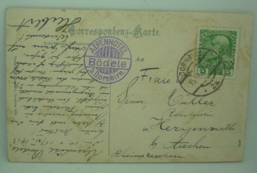 Correspondenz-Karte "Gruss aus dem Bregenzerwald" (1913)