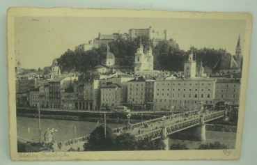 Ansichtskarte Salzburg, Staatsbrücke (1932)