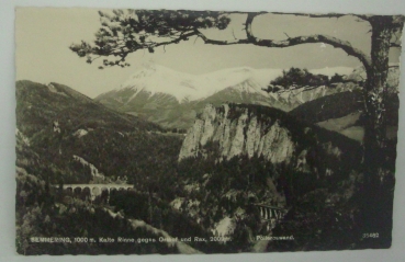 Ansichtskarte Semmering, 1000 m. Kalte Rinne gegen Orthof und Rax (1961)