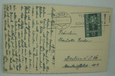 Ansichtskarte "Herzliche Glückwünsche zum Jahreswechsel" (1937)