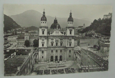 Ansichtskarte Salzburg. Der Dom und das Jedermann-Festspiel