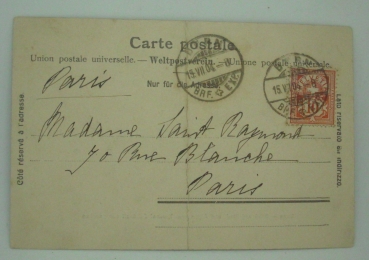 Postkarte Bern - Blick auf Stadt und Alpen vom Kursaal Schänzli aus gesehen (1904)
