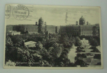 Ansichtskarte Wien, Volksgarten mit Museen (1935)