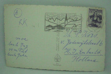 Ansichtskarte Oberleutasch, 1133 m, gegen Gaistal, Tirol (1960)