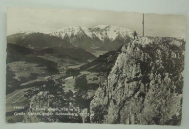 Ansichtskarte Hohe Wand, Große Kanzel gegen Schneeberg (1955)