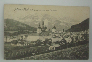 Ansichtskarte Maria-Zell mit Gemeindealpe und Oetscher (um1908)