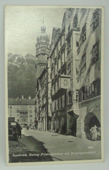 Ansichtskarte Innsbruck, Herzog Friedrichstrasse mit Mozartgedenktafel
