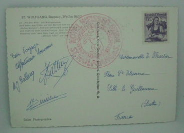 Ansichtskarte St. Wolfgang, Eingang "Weißes Rößl"