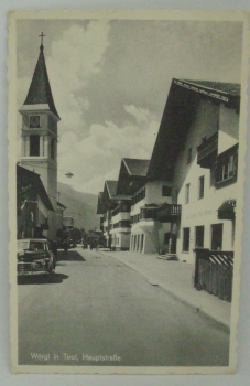 Ansichtskarte Wörgl in Tirol, Hauptstraße (1954)