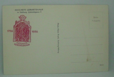 Ansichtskarte Mozarts Geburtshaus in Salzburg, Getreidegasse 9 (1956)