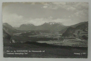 Ansichtskarte Blick von der Kanzelkehre der Achenseestraße auf Unterinntal Kaisergebirge Tirol (1970)