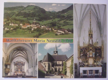 Ansichtskarte Wallfahrtsort Maria Neustift, Oberösterreich, 607 m Seehöhe - Mehrbildkarte