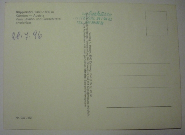 Ansichtskarte Klippitztörl, Kärnten