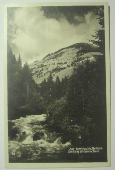 Ansichtskarte "Auf dem Weg ins Sellrain, Blick auf St. Quirin, Tirol" (1935)