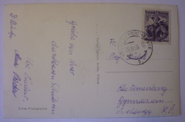 Ansichtskarte Velden a. Wörthersee mit Mittagskogel und Triglav (1955)