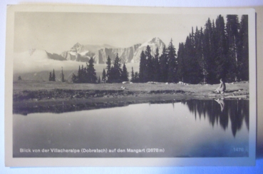 Ansichtskarte Blick von der Villacheralpe (Dobratsch) auf den Mangart 2678m (1936)