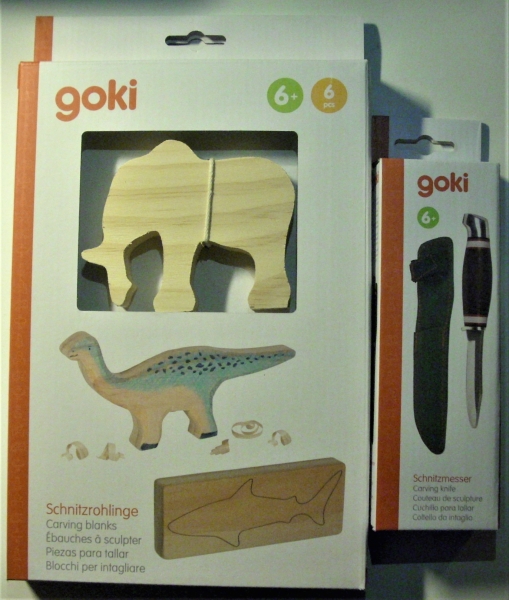 Schnitzset für Kinder, Schnitzmesser und Schnitzrohlinge, 8teiliges Set